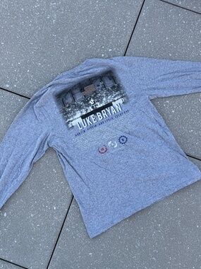 Luke Bryan Tour Shirt Grey Long Sleeve S M Country Concert Tee